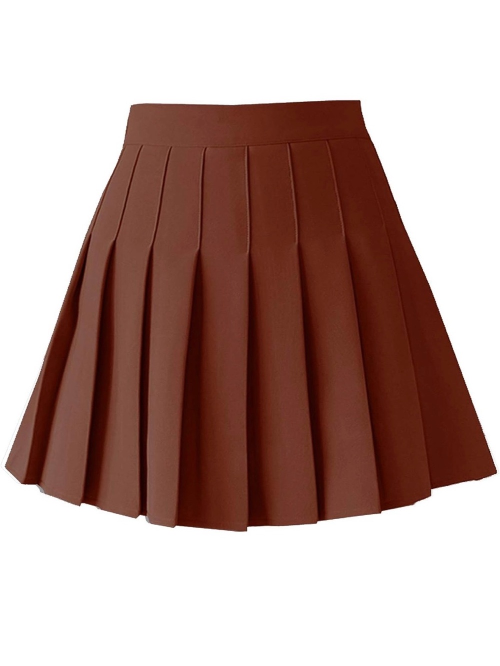 Brand New! High-Waist Pleated Tennis Skirt w/ built in shorts - Coffee (Size: M)